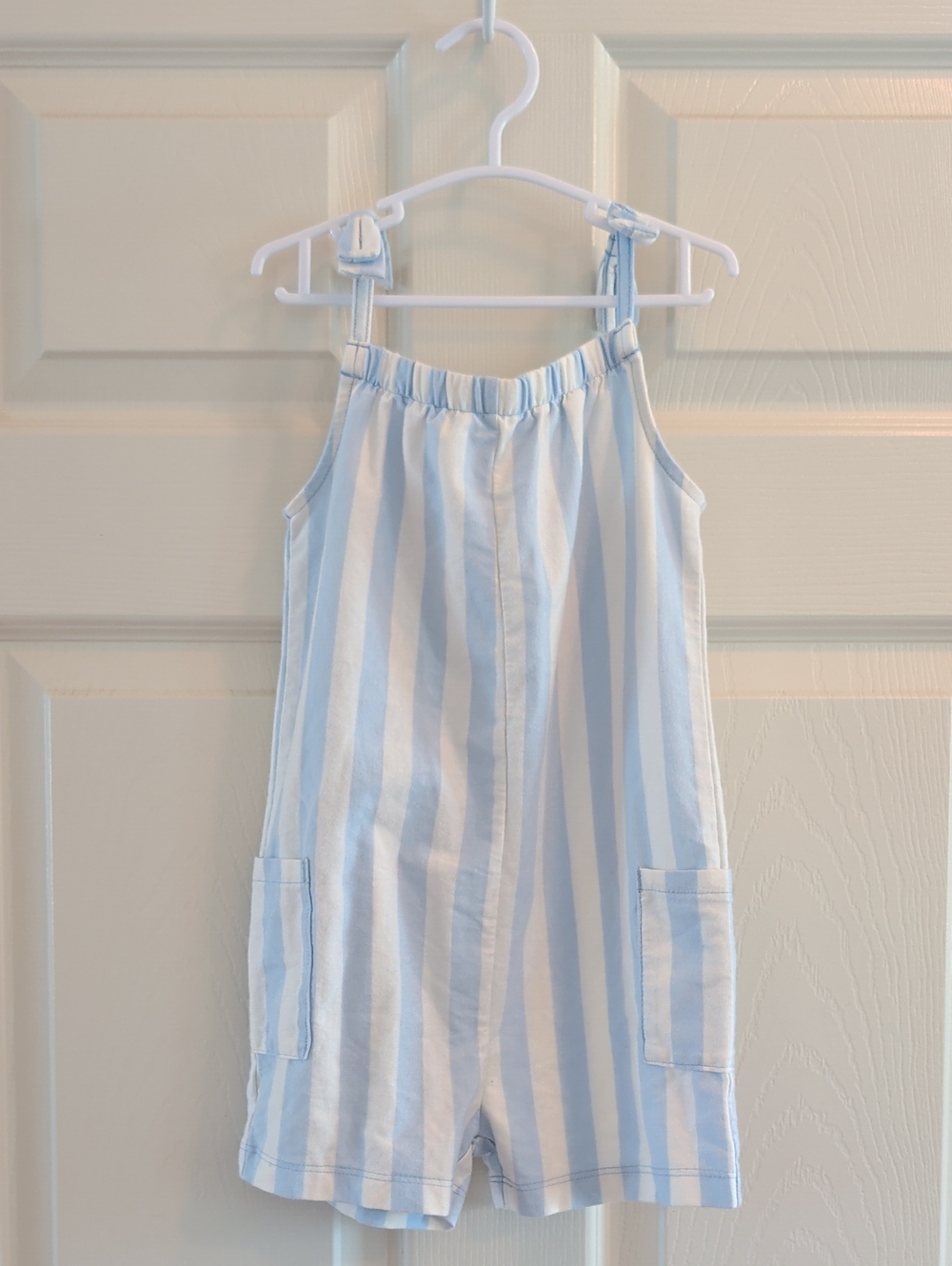 Carter's Blue & White Striped Girls' Romper